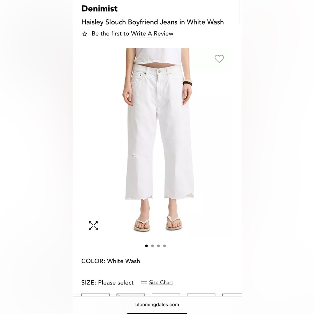 White Cropped Ankle Jeans with High-Rise Fit